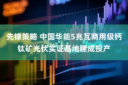 先锋策略 中国华能5兆瓦商用级钙钛矿光伏实证基地建成投产